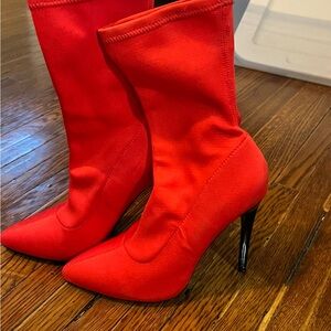 Red High Heel Boots